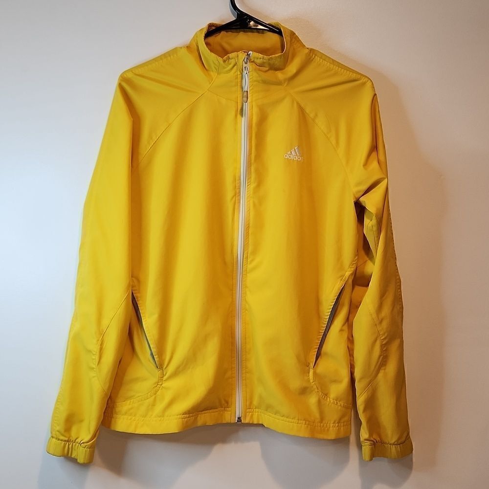 Adidas Sample Full Zip Windbreaker Track Jacket RARE Y2K Men's Size Med Yellow